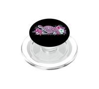 Cute Sea Turtle Pink Green Hibiscus Flowers Hawaiian Mandala PopSockets PopGrip pour MagSafe