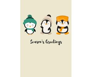cute "season's greetings" simple blank lined notebook; 100 pages for notes, ideas, thoughts, sketches, goals; diary, journal, writer, planner, sketch book; gift idea for friends and family