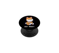 Cute Shiba Inu Say What Funny Dog Breed Attitude Meme Design PopSockets PopGrip Adhésif