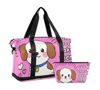 Cute Shoes Take Them Off Cartoon Cute Funny White Dog Travel Tote Bag Shoulder Weekender Overnight Bag with Toiletry Bag for Sports Waterproof, chaussures mignonnes les enlever dessin animé mignon