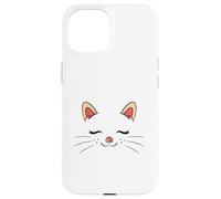 Cute Sleepy Cat Face Adorable Feline Kitty Lover Coque pour iPhone 15