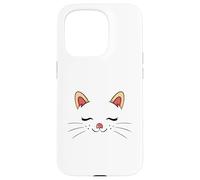 Cute Sleepy Cat Face Adorable Feline Kitty Lover Coque pour iPhone 15 Pro
