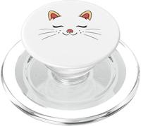 Cute Sleepy Cat Face Adorable Feline Kitty Lover PopSockets PopGrip pour MagSafe