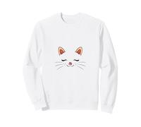 Cute Sleepy Cat Face Adorable Feline Kitty Lover Sweatshirt
