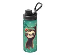 Cute Sloth Bouilloire isotherme de sport de 532 ml - Thermos à double paroi pour boissons chaudes et froides - Parfait pour les voyages, le camping