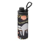 Cute Sloth Bouilloire isotherme de sport de 532 ml - Thermos à double paroi pour boissons chaudes et froides - Parfait pour les voyages, le camping