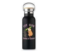 Cute Sloth Live Slow Take It Easy Bouteille isotherme pour tasse à café