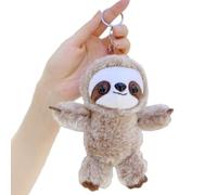 Cute Sloth Plush Keychain,Mini Animal Doll Backpack Accessory with Clip,Soft Plush Hanging Animal Key Pendant for Backpacks,Luggage,Travel Companion,Birthday and New Year Gift (Light Brown)