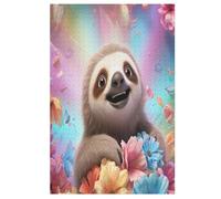 Cute Sloth Puzzle en Bois Enffourmi 1000 Pièces - Jeu Educatif Motricité Fine Et Concentration - Puzzles pour Adultes （78×53cm）