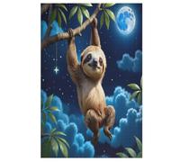 Cute Sloth Puzzles Adulte 1000 Pieces Cadeau Famille Puzzle Classique 3D Puzzle EnffourmisJouet en Bois Cadeau Unique Décoration Intérieure （78×53cm）
