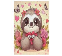 Cute Sloth Puzzles en Bois 1000 Pièces Adultes, Poster Jigsaw Puzzle, Design Unique Jouet ÉduChatif pour Adolescents Et Enfants (78×53cm)