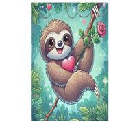 Cute Sloth Puzzles en Bois 1000 Pièces Adultes, Poster Jigsaw Puzzle, Design Unique Jouet ÉduChatif pour Adolescents Et Enfants (78×53cm)