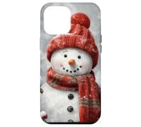Cute Snowman, Red Knit Hat & Scarf - Cozy Winter Christmas Coque pour iPhone 12 Pro Max