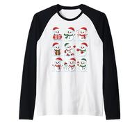 Cute Snowmen Christmas Holiday Winter Graphic Manche Raglan