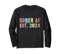 Cute Sober AF Depuis 2024 AA Motivation et Sensibilisation à la dépendance Manche Longue