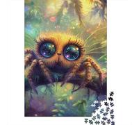 Cute Spider Fantasy Jigsaw Puzzle for Adults Cute Fuzzy Spider Art Fun Present & Activity for Home Wall Decor 38x26cm 1000pcs