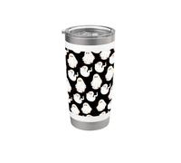 Cute Spooky Ghost Pastel Goth Retro Groovy Halloween Black Gobelet isotherme en acier inoxydable double paroi