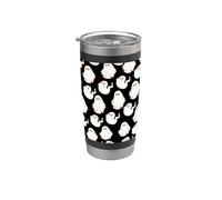 Cute Spooky Ghost Pastel Goth Retro Groovy Halloween Black Gobelet isotherme en acier inoxydable double paroi
