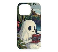 Cute Spooky Ghost Reading Book Summer Tropical Beach Reader Coque pour iPhone 16 Pro