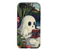 Cute Spooky Ghost Reading Book Summer Tropical Beach Reader Coque pour iPhone SE (2020) / 7/8