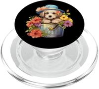 Cute Spring Flower Graphic for Women Golden Retriever Mom PopSockets PopGrip pour MagSafe
