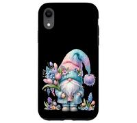 Cute Spring GNOME for Women with Hello Spring Tulip Flowers Coque pour iPhone XR