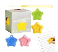 Cute Star Erasers, Anti Loss Pencil Erasers, 2 Inches Star Shape Eraser with Secure Holder Feature, Rubber Pencil Eraser with Gentle Grip, Stationery Cute Style, Writing Correction Tool for School