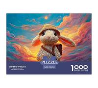Cute Stuffed Bunny 1000 Pièces Carton Premium Lot de Puzzles Rabbit Anti-Stress Jeu Familial Puzzles pour Adultes Et Enfants 70x50cm/1000pcs