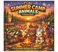 Cute Summer Camp Animals: A Coloring Book: Adorable Outdoor Adventures for Ages 8-14