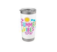 Cute Summer Vibes Dernier jour de vacances scolaires Gobelet isotherme en acier inoxydable double paroi