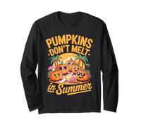 Cute Summerween Ghost Funny Beach Halloween Manche Longue