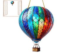 Cute Sun Catcher, Hangable Window & Wall Decoration, Flat Acrylic Hot Air Balloon Pendant Ornament, Car Accessory, Decorative Home Living Room & Offices Accent