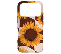 Cute Sunflower Floral Brown Checker Gardener Country Summer Coque pour iPhone 17 Pro