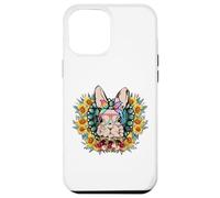 Cute Sunflower Motif for Women - Easter Bunny with Glasses Coque pour iPhone 12 Pro Max
