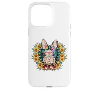 Cute Sunflower Motif for Women - Easter Bunny with Glasses Coque pour iPhone 15 Pro Max