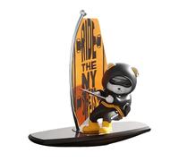 Cute Surfing Bear Car Dashboard Ornament - Sliding Decor Diffuser Tray | 4.33"x1.77"x4.45" ABS/PVC Construction, Vehicle-Motion Sliding Bear, Built-in Aromatherapy Slot (Pads Not Included)
