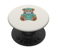 Cute Surgical Nurse Teddy Bear Student Operating Room Staff PopSockets PopGrip Adhésif
