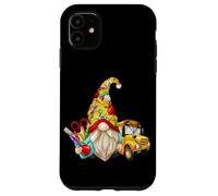 Cute Teacher GNOME with Big Yellow Bus for School Bus Driver Coque pour iPhone 11
