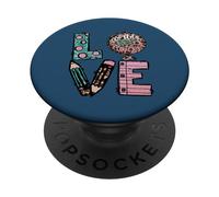 Cute Teacher Graphic for Women and Worlds Best Teacher Mom PopSockets PopGrip Adhésif