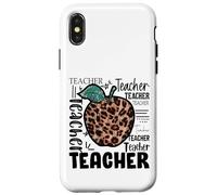 Cute Teacher Leopard Apple for Women & New Preschool Teacher Coque pour iPhone X/XS
