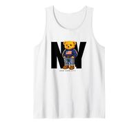 Cute Teddy Bear USA Flag, New York Style Bear Illustration Débardeur