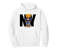 Cute Teddy Bear USA Flag, New York Style Bear Illustration Sweat à Capuche