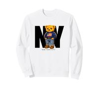 Cute Teddy Bear USA Flag, New York Style Bear Illustration Sweatshirt