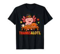 Cute Thanksalotl Axolotl Thanksgiving Day Pumpkin Autumn T-Shirt