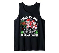 Cute This is My Christmas Pyjama Dabbing Santa Squad Xmas Débardeur