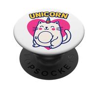 Cute Unicorn Cat Design for Fantasy Loving Feline Fans PopSockets PopGrip Adhésif