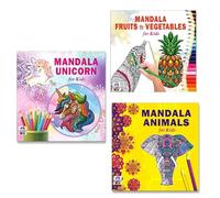 Cute Unicorn + Fruits & Vegetables + Amazing Wild Animals Mandala Art Designs Colouring Books | Unicorn Art | Healthy Foods | Wild Animals | Mandala Designs | Fun for Kids | Creative Art | Nature Patt