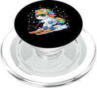 Cute Unicorn on Ski Funny Ski and Winter Sports Men Women PopSockets PopGrip pour MagSafe