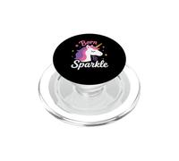 Cute Unicorn Positive Motivational Quote Born to Sparkle PopSockets PopGrip pour MagSafe