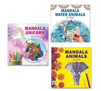 Cute Unicorn + Sea Animals + Amazing Animals Mandala Art Designs Colouring Books | Unicorn Art | Ocean Life | Animal Kingdom | Mandala Art | Fun for Kids | Nature Designs | Creative Coloring (Set Of 3